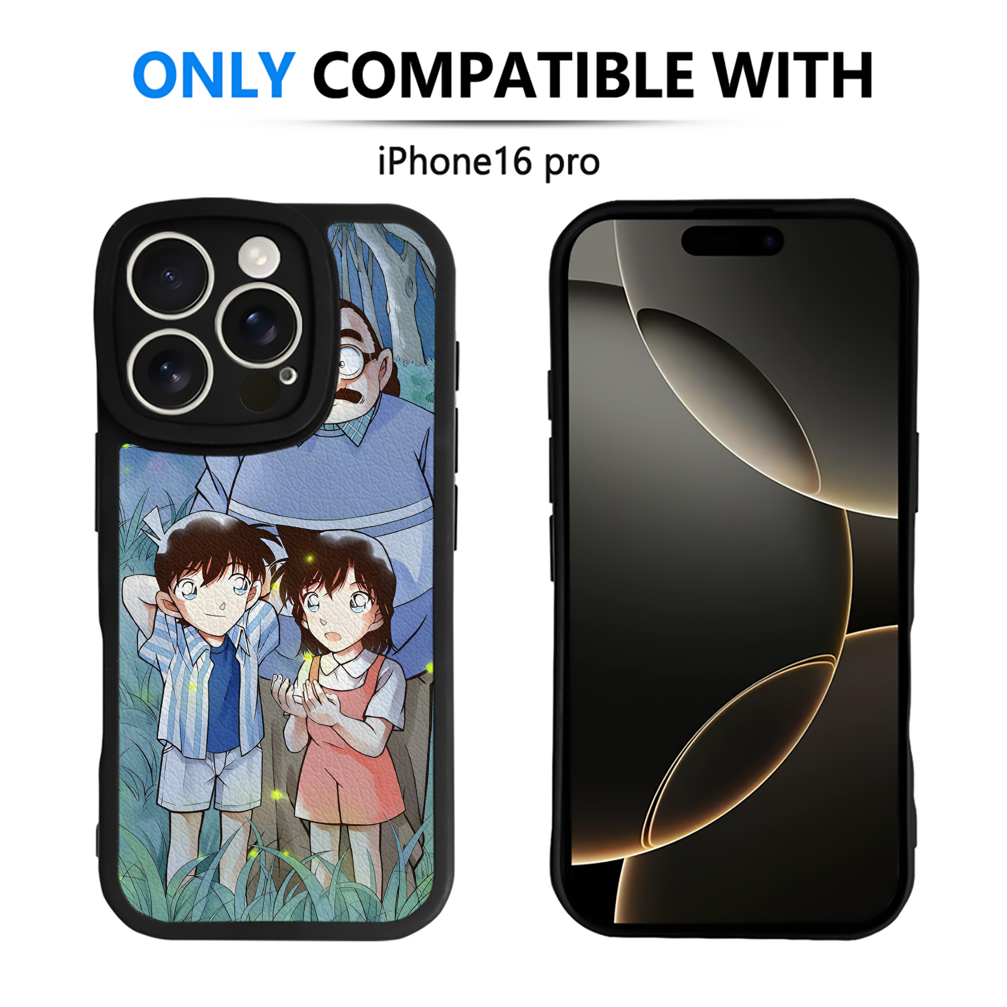 （画像用） 名探偵コナン Detective Conan 【iPhone 16シリーズ対応】シリコンスマホケース（レザー調） 材質：シリコン
